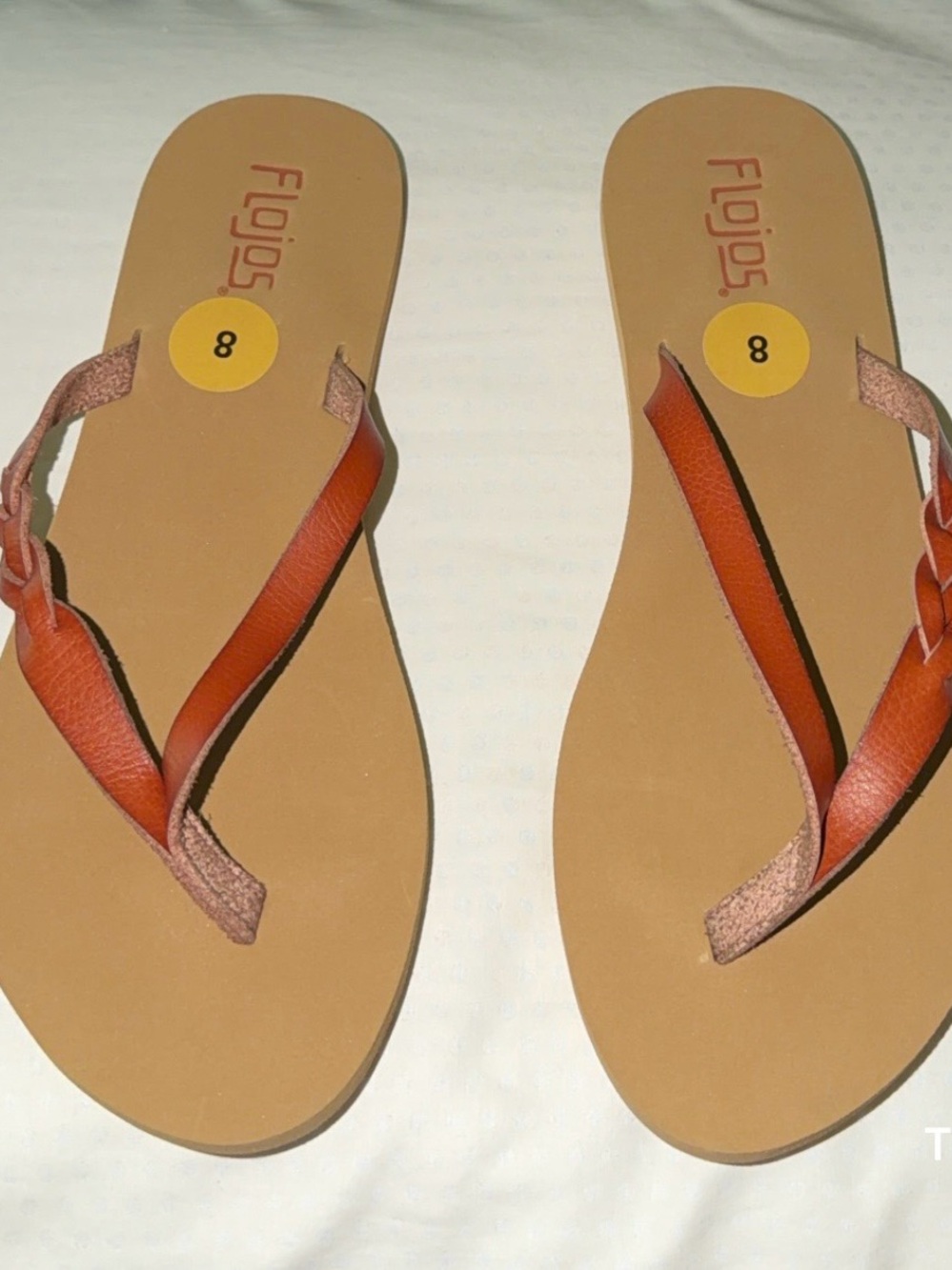 Flojos Women's Tan/Brown Leather Strap Sandals